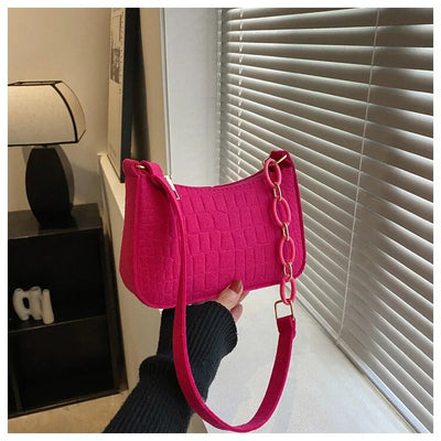 Magnella  Elegant shoulder bag in crocodile-embossed design