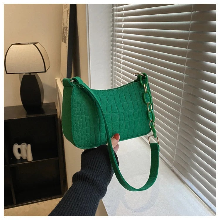 Magnella  Elegant shoulder bag in crocodile-embossed design