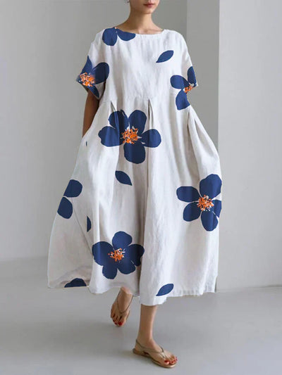 CATERINA  Long summer dress with vibrant flowers and soft comfort for sunny days