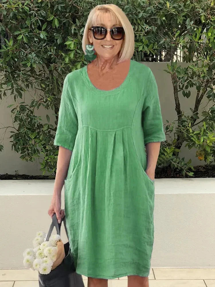 Renee | Midi Dress Tunic with Pockets