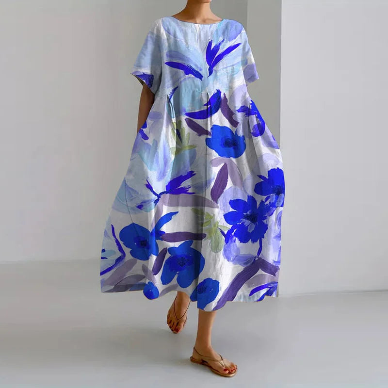 VALENTINA  Floral Summer Dress with Flattering Cut and Freedom of Movement