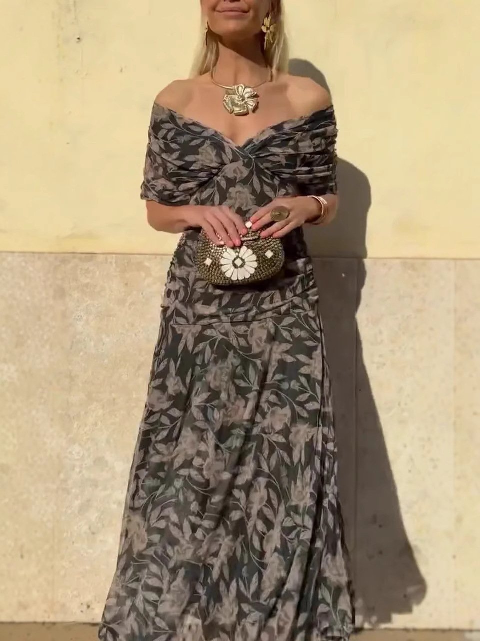 Serena™ | Floral Off-Shoulder Maxi Dress