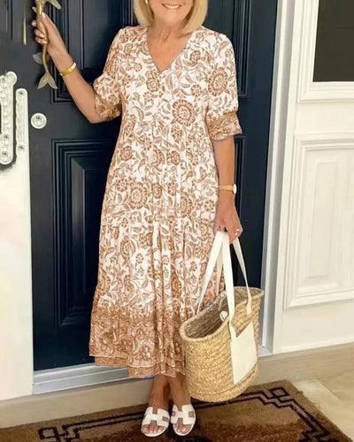 Sofia Boho Dress with V-Neck