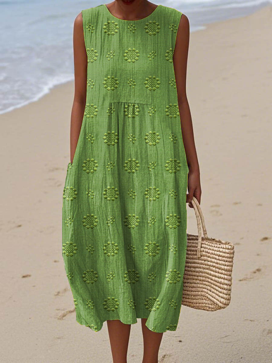 Ariana Summer Dress with Embroidered Pocket