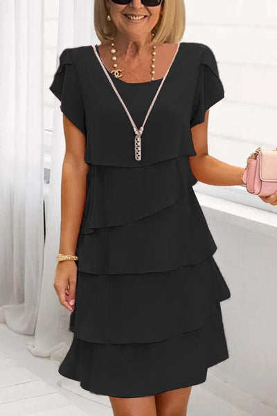 Basic Mini Dresses with Short Sleeves
