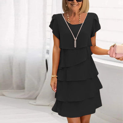 Basic Mini Dresses with Short Sleeves