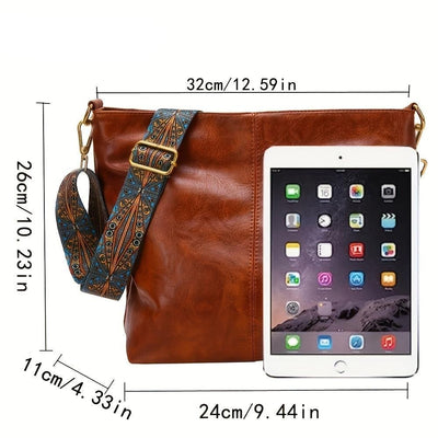 Embjorg  Classic Shoulder Bag with Adjustable Patterned Strap