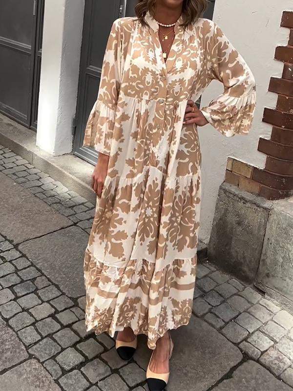Maxi dresses with 3/4 sleeves and an attractive V-neck