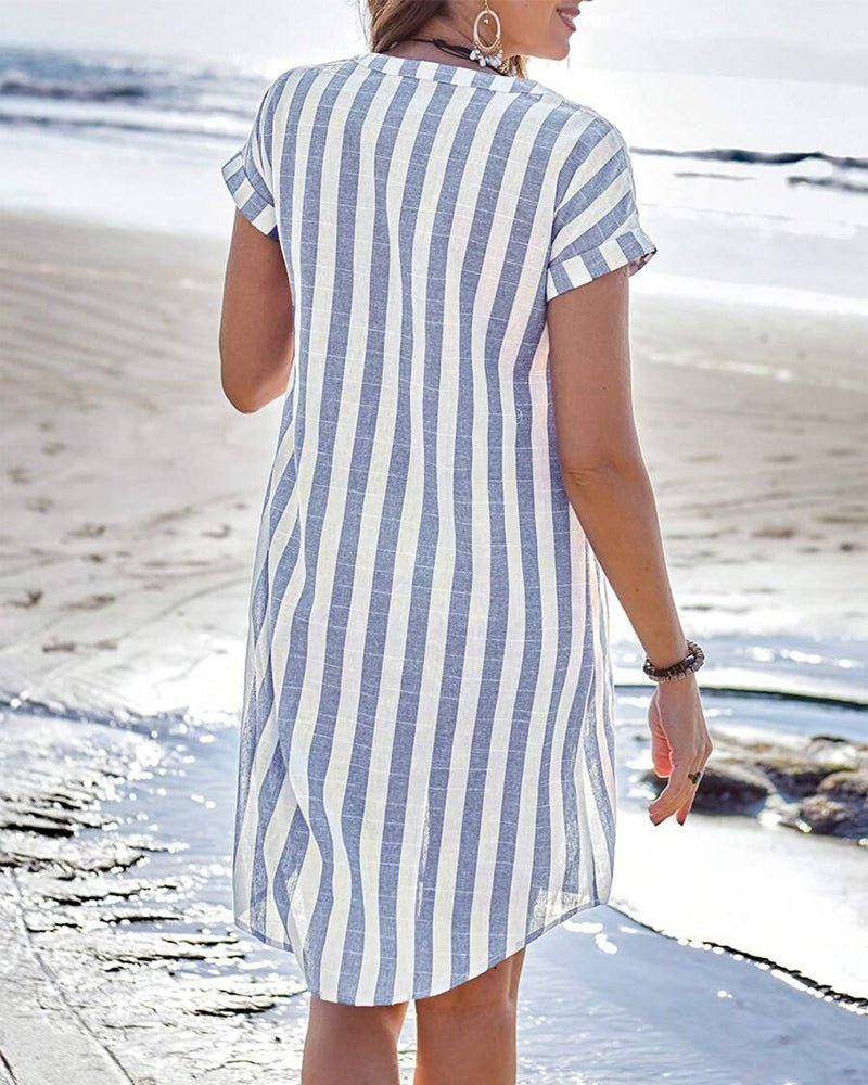 Karmit Elegant Shirt Dress with Straps