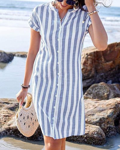 Karmit Elegant Shirt Dress with Straps