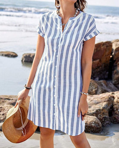 Karmit Elegant Shirt Dress with Straps