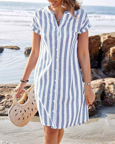 Karmit Elegant Shirt Dress with Straps