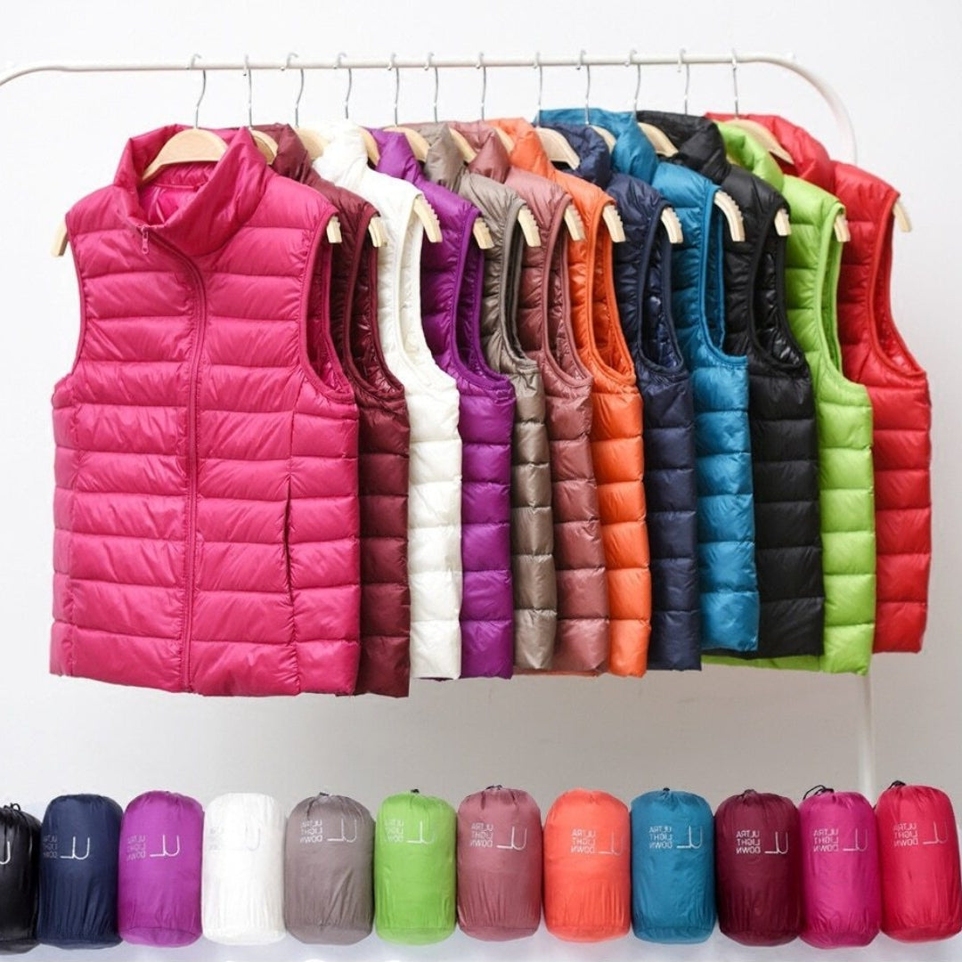 Amira | Lightweight Down Gilet with Pleat Detail