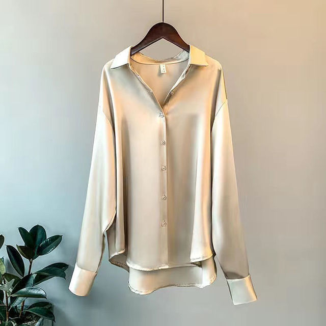 Olivia | Luxe Satin Blouse with Long Sleeves