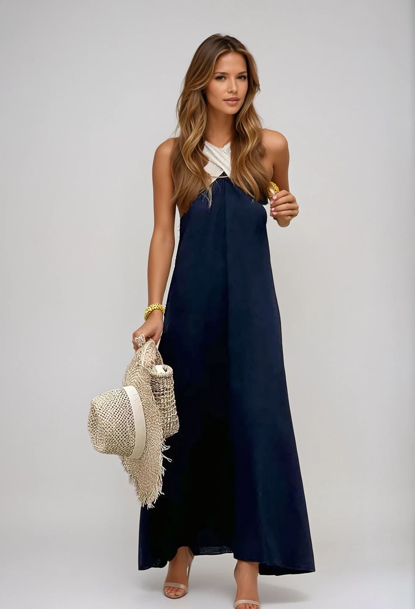 Nicole  Stylish Crossover Neckline Dress