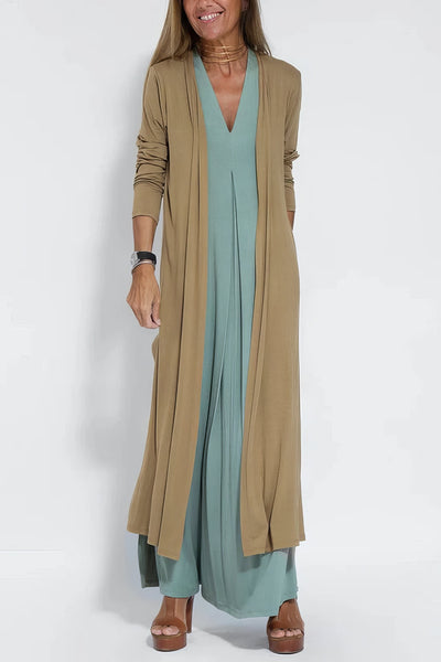 Elegant Long Dress and Matching Cardigan